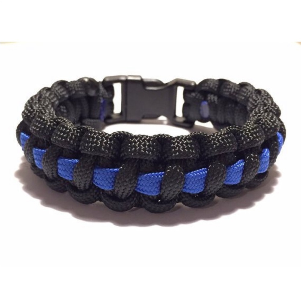 Police Thin Blue Line Paracord Bracelet